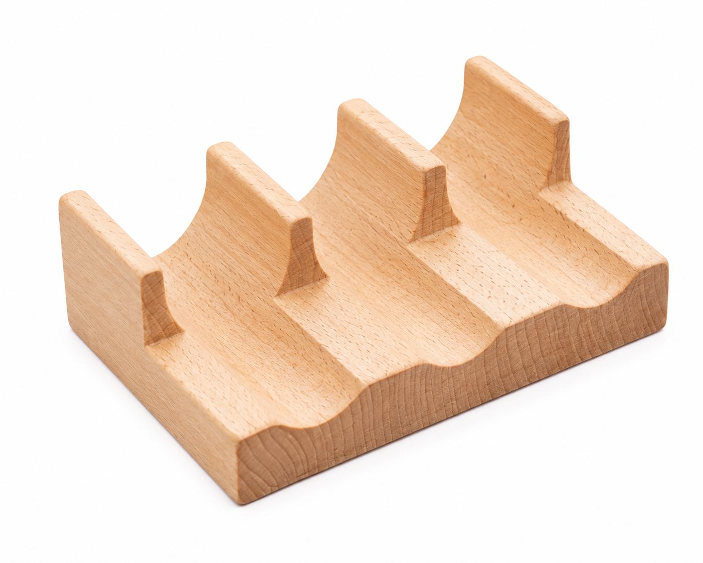 3-slot wooden sushi taco holder