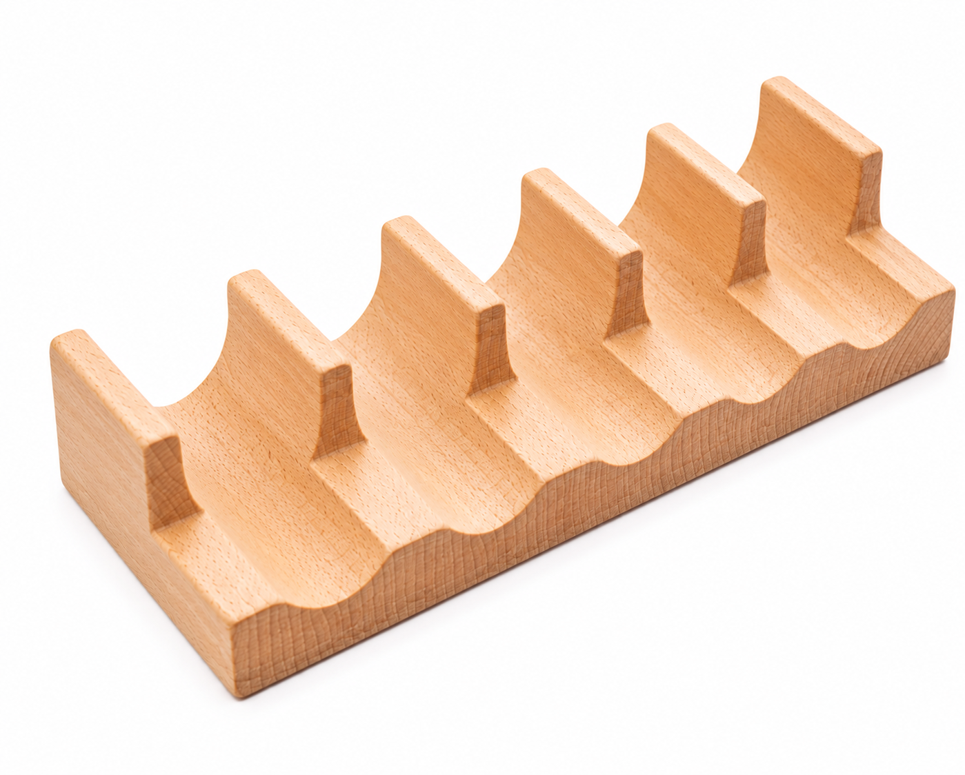 5-slot wooden sushi taco holder
